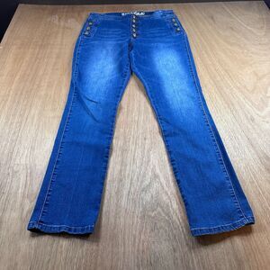 Hydraulic Murray Jeans Womens 12 Short Blue High Rise Straight Button Fly
